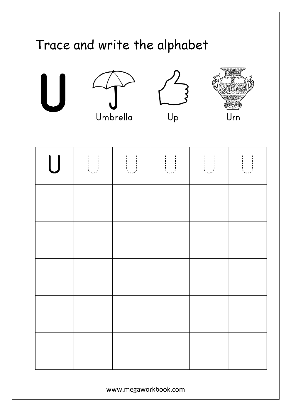 Free English Worksheets - Alphabet Writing (Capital Letters