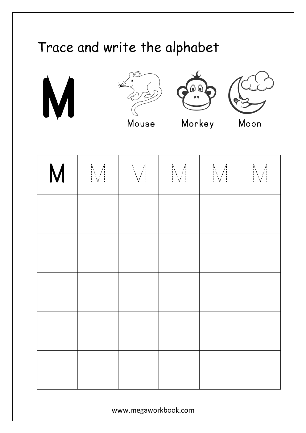 Free English Worksheets - Alphabet Writing (Capital Letters