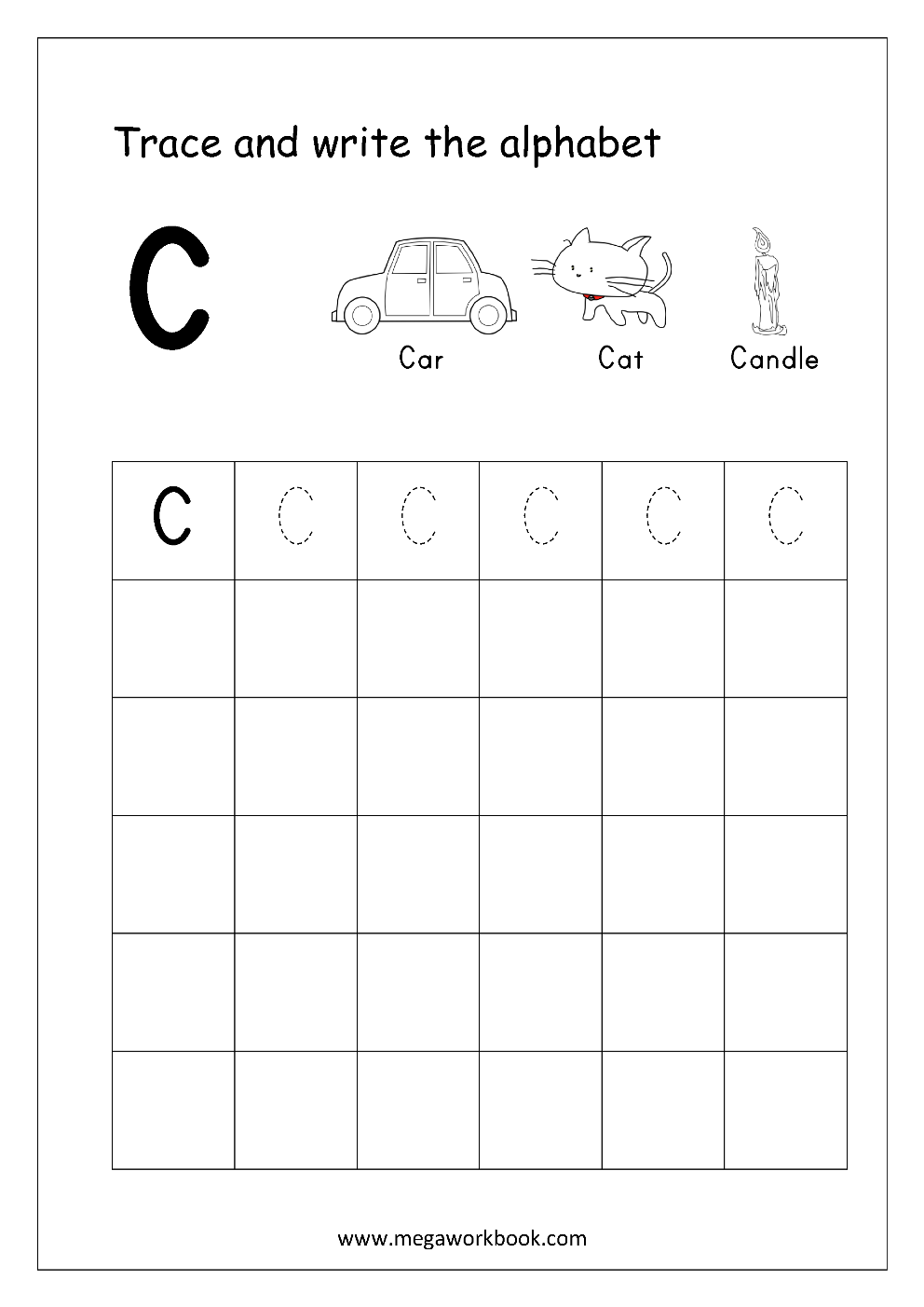 Free English Worksheets - Alphabet Writing (Capital Letters