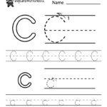 Free Letter C Alphabet Learning Worksheet For Preschool