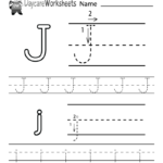 Free Letter J Alphabet Learning Worksheet For Preschool