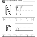 Free Letter N Alphabet Learning Worksheet For Preschool