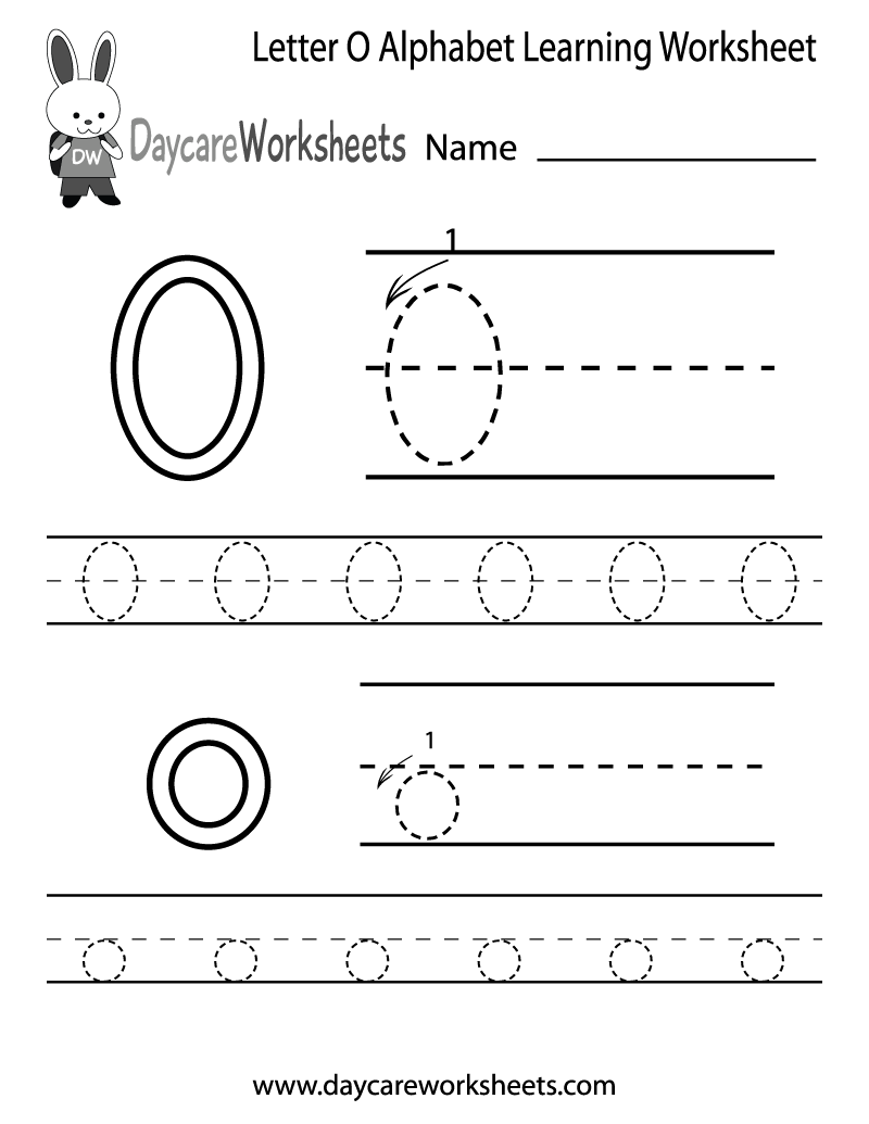 Free Letter O Alphabet Learning Worksheet For Preschool