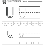 Free Letter U Alphabet Learning Worksheet For Preschool