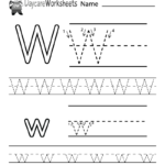 Free Letter W Alphabet Learning Worksheet For Preschool