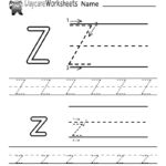 Free Letter Z Alphabet Learning Worksheet For Preschool