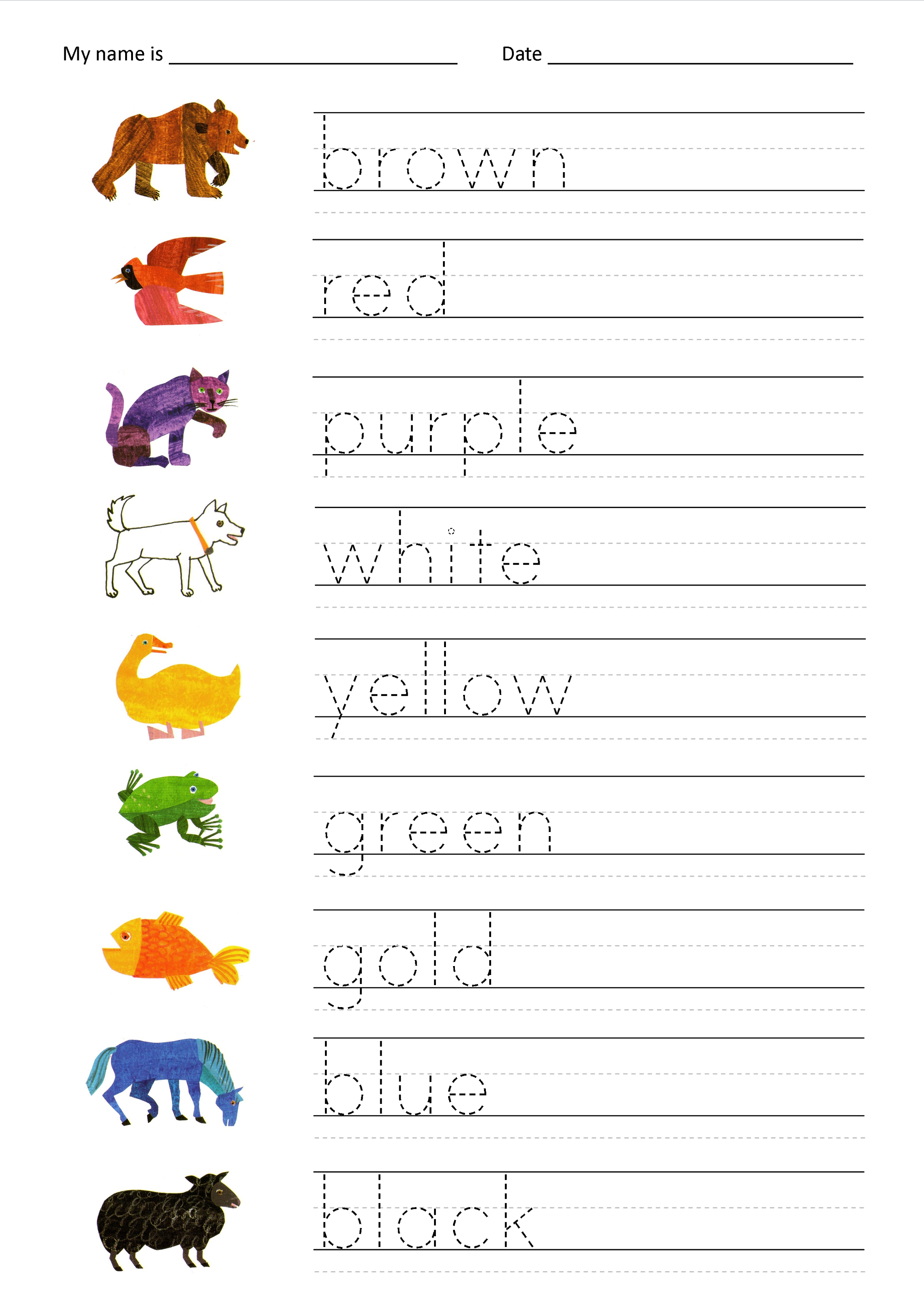 Free Name Tracing Worksheets Pictures - Activities Free