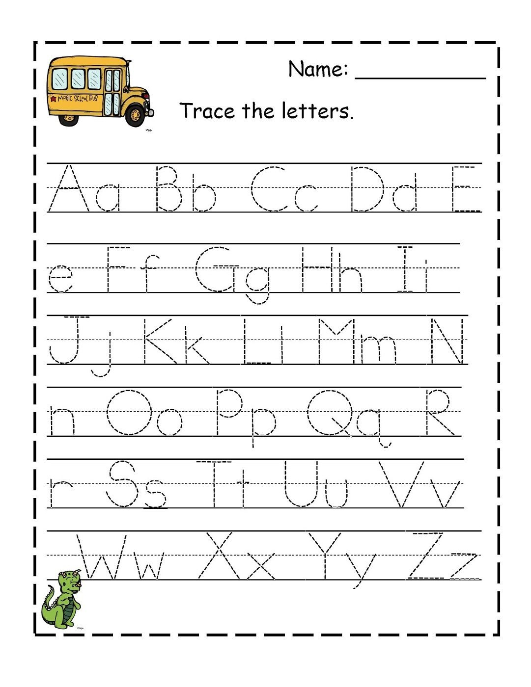 Free Preschool Printables | Alphabet Tracing Worksheets