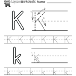 Free Printable Letter K Alphabet Learning Worksheet For