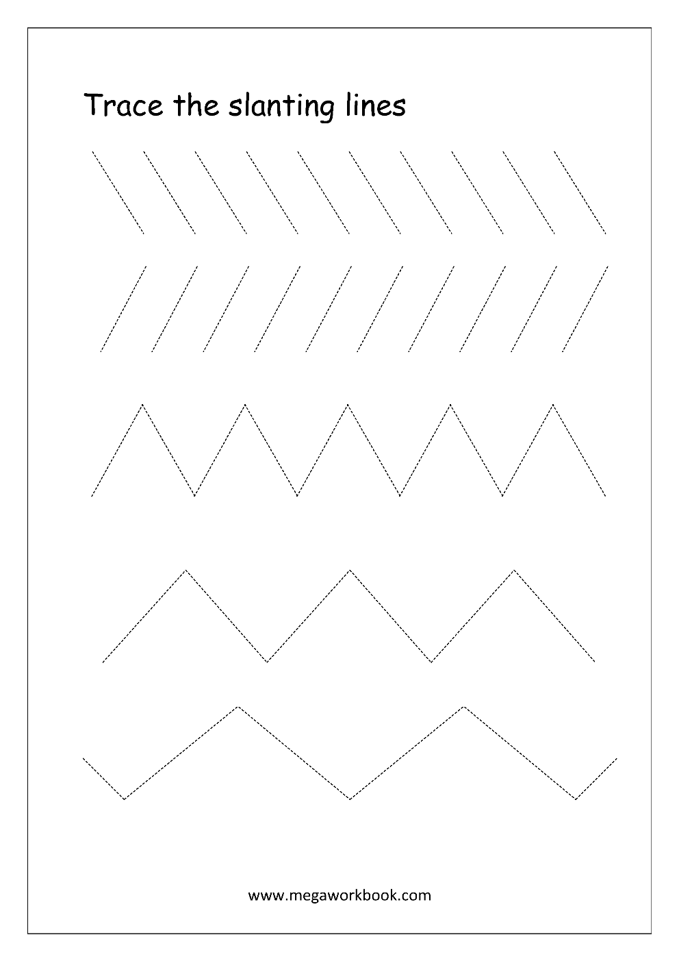 Free Printable Pre-Writing Tracing Worksheets For