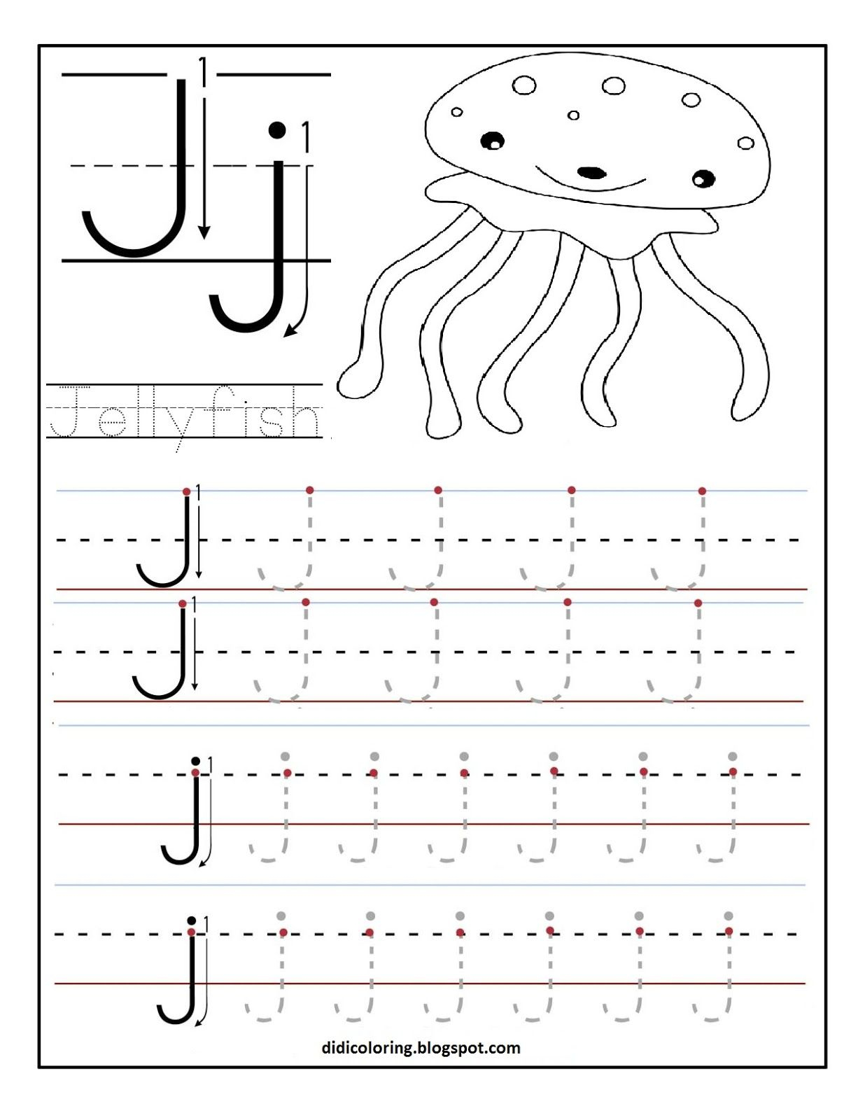 Free Printable Worksheet Letter J For Your Child To Learn