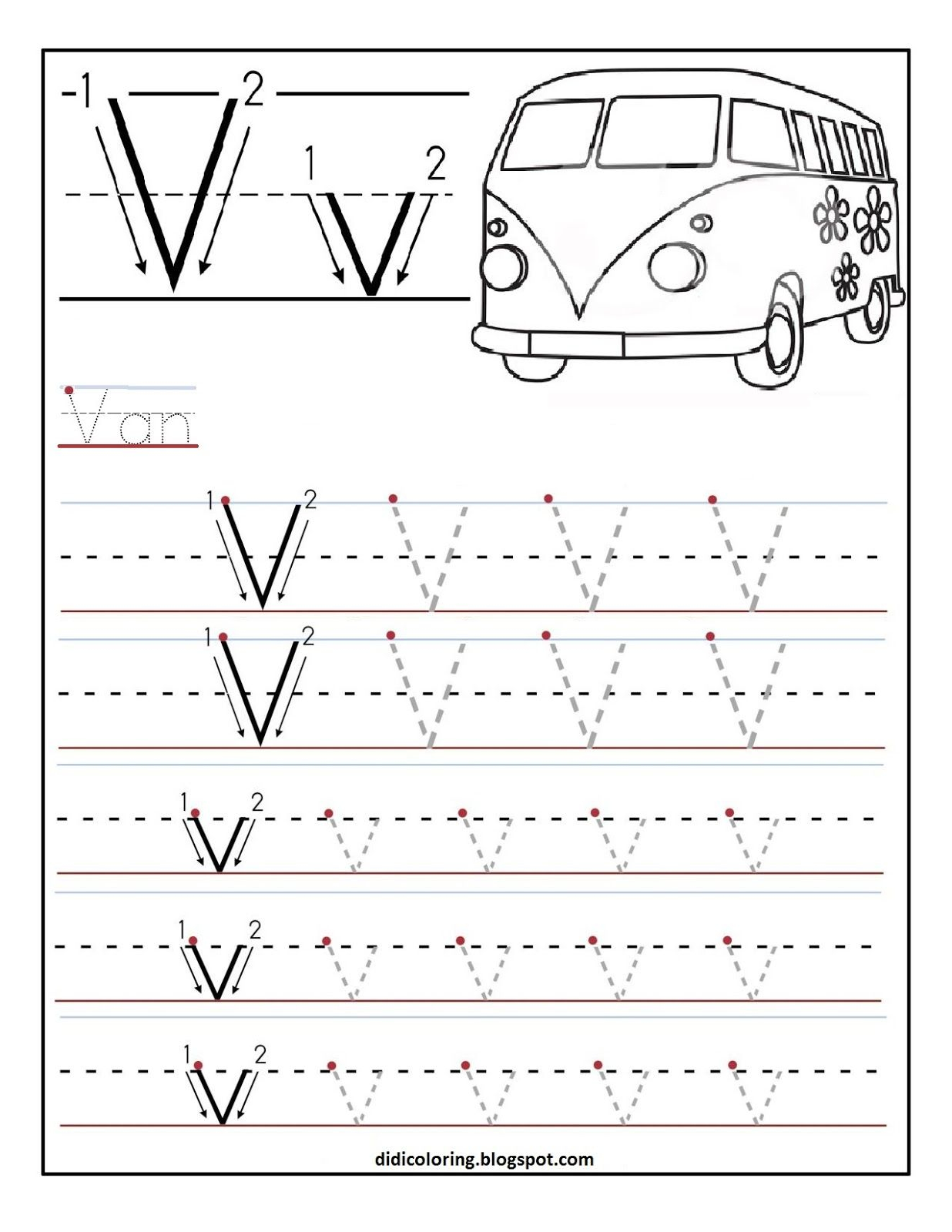 Free Printable Worksheet Letter V For Your Child To Learn