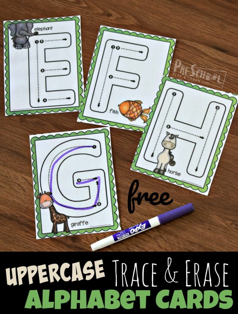 Free Uppercase Tracing Letters With Animals A-Z