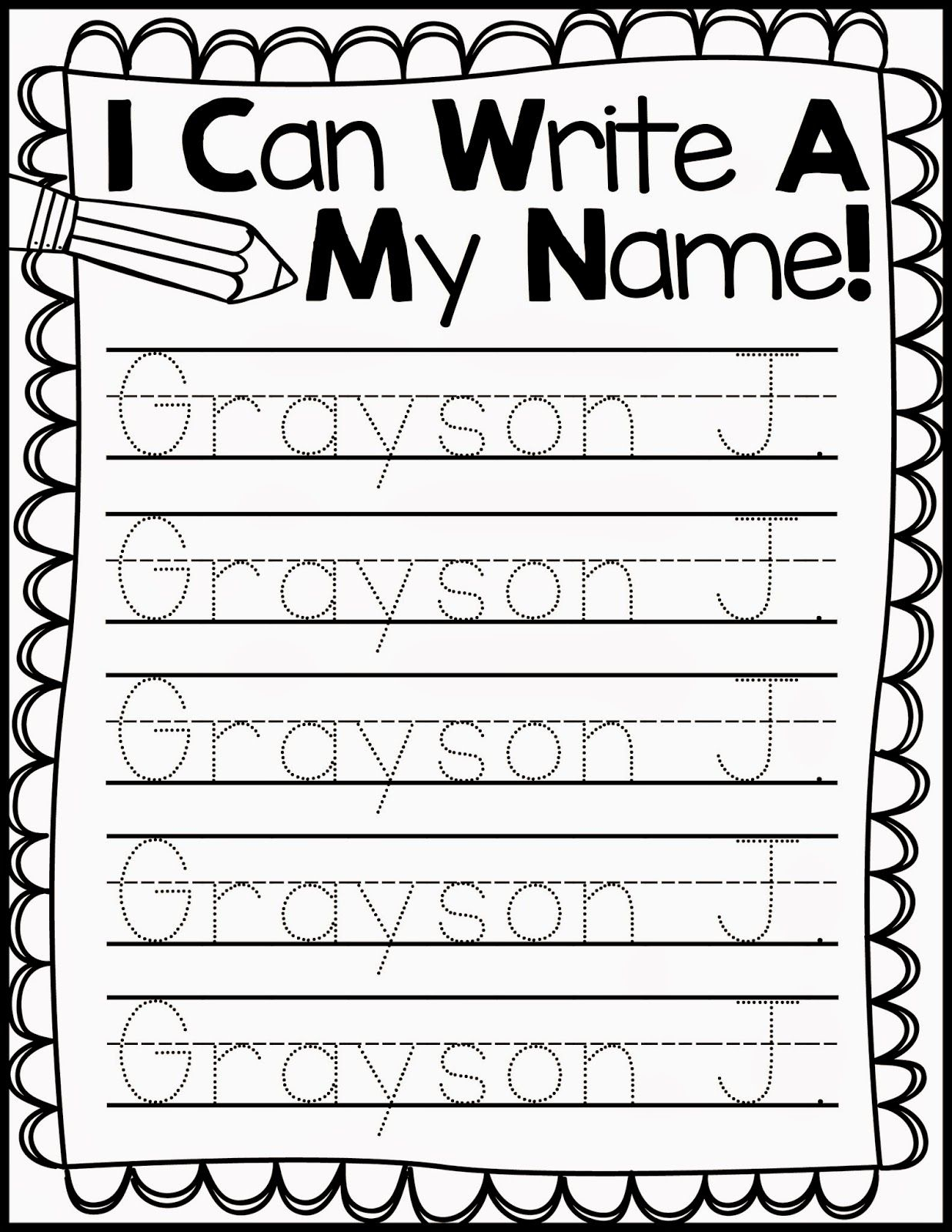 Freebie Friday* Name Handwriting Practice (With Images
