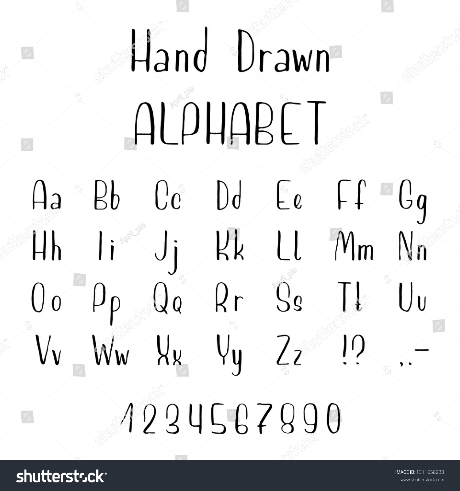 Hand Drawn Font Madeink Stock Vector (Royalty Free