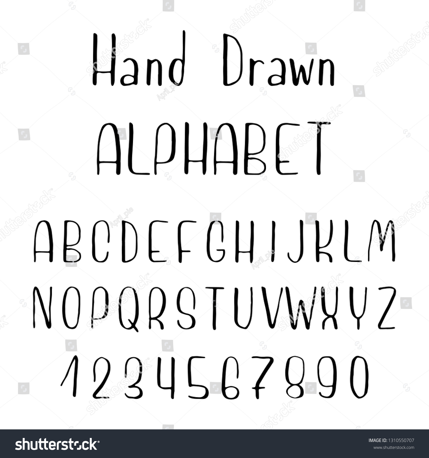 Hand Drawn Font Madeink Stock Vector (Royalty Free