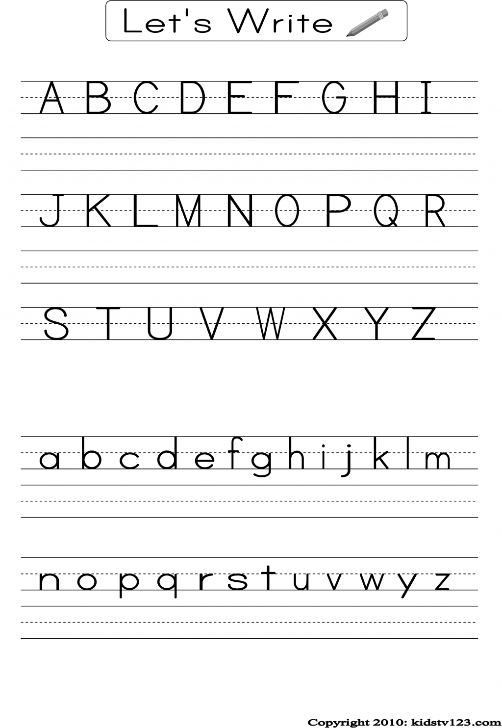 Handwriting Worksheet Maker Kindergarten | Printable