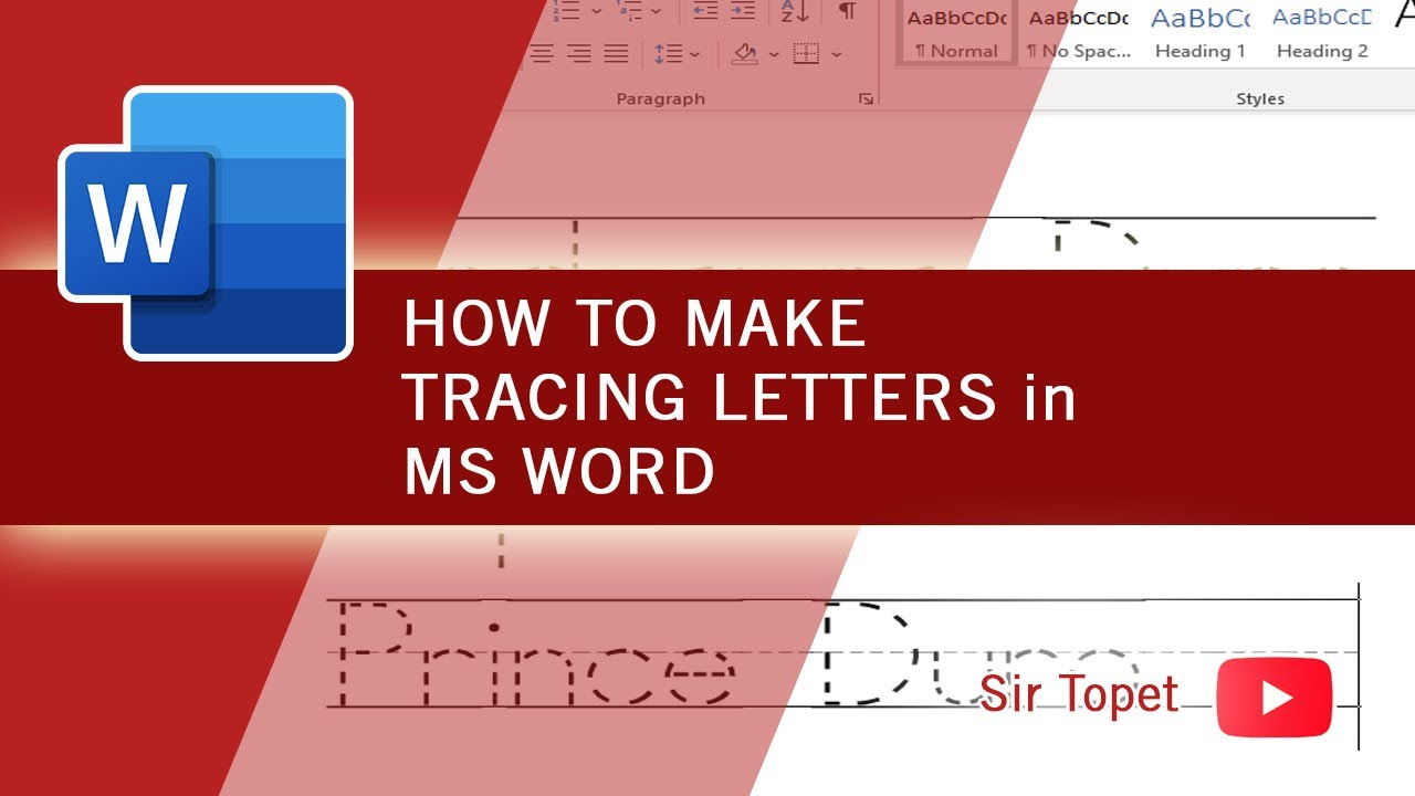 How To Make Tracing Letters In Ms Word