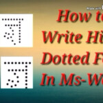 How To Write Hindi Dotted Font In Ms Word Office Tutorial