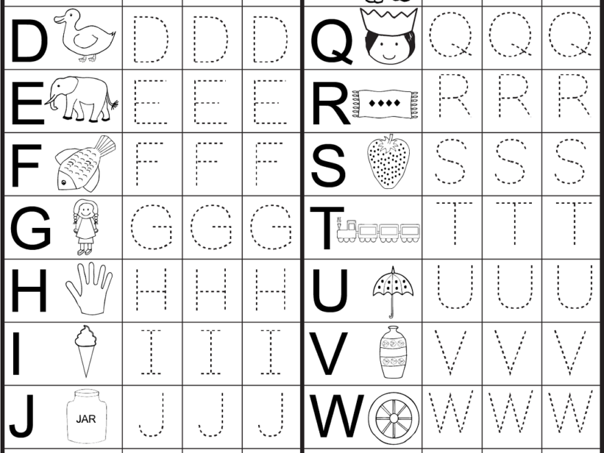 Kindergarten Alphabet Worksheets To Print | Preschool