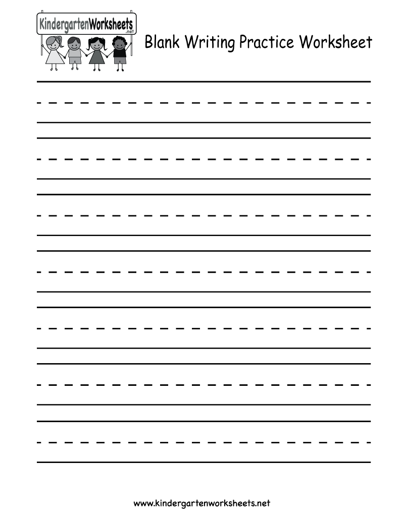 Kindergarten Blank Writing Practice Worksheet Printable