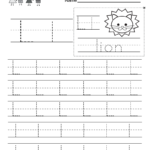 Kindergarten Letter L Writing Practice Worksheet. This