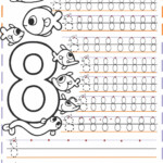 Kindergarten Number 8 Tracing Worksheets