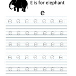 Kindergarten Worksheets: Alphabet Tracing Worksheets - E
