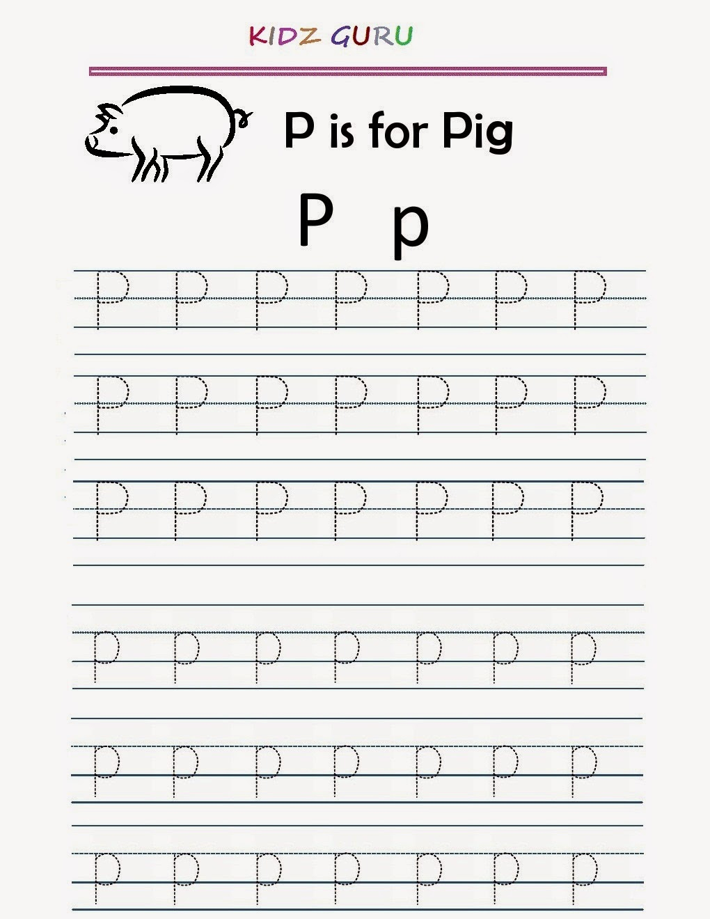 Kindergarten Worksheets: Printable Tracing Worksheet