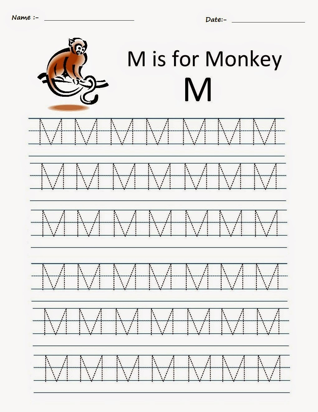 Kindergarten Worksheets: Printable Tracing Worksheets