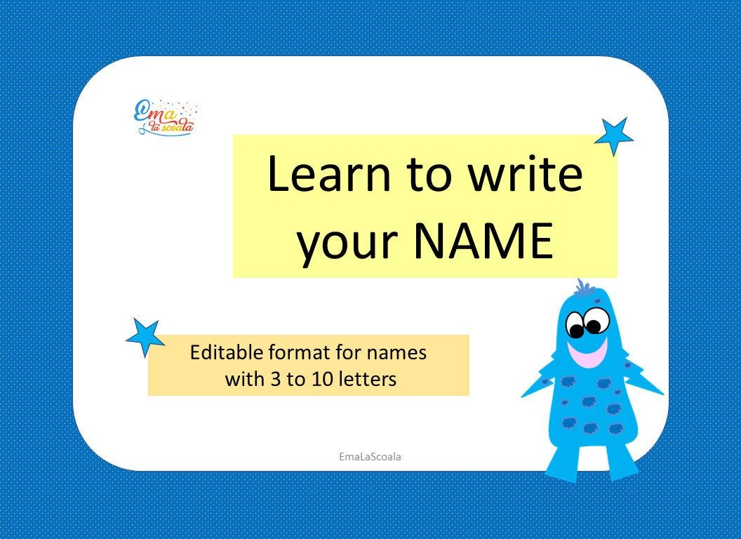 Learn To Write Your Name, Editable Format For Name Tracing