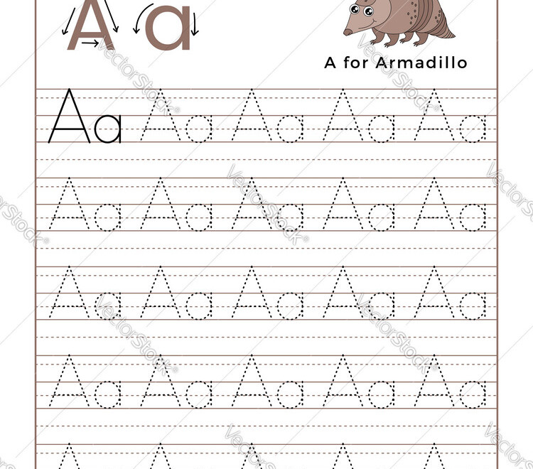Letter A Alphabet Tracing Book With Example And