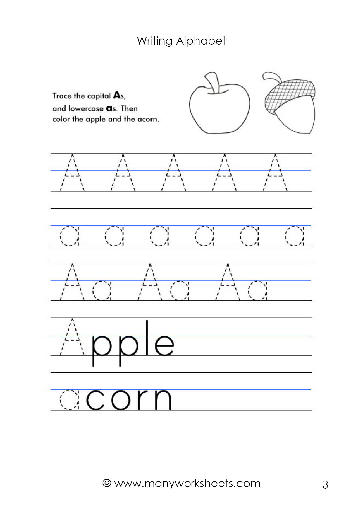 Letter A Worksheet – Tracing And Handwriting