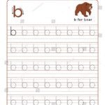 Letter B Alphabet Tracing Book Example Arkivvektor