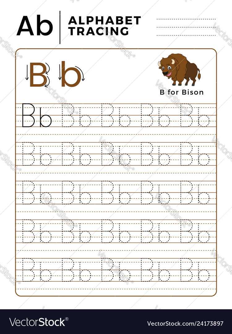 Letter B Alphabet Tracing Book With Example And