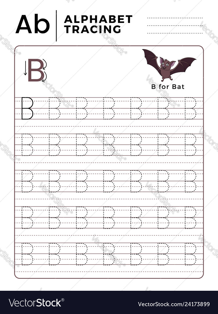 Letter B Alphabet Tracing Book With Example And