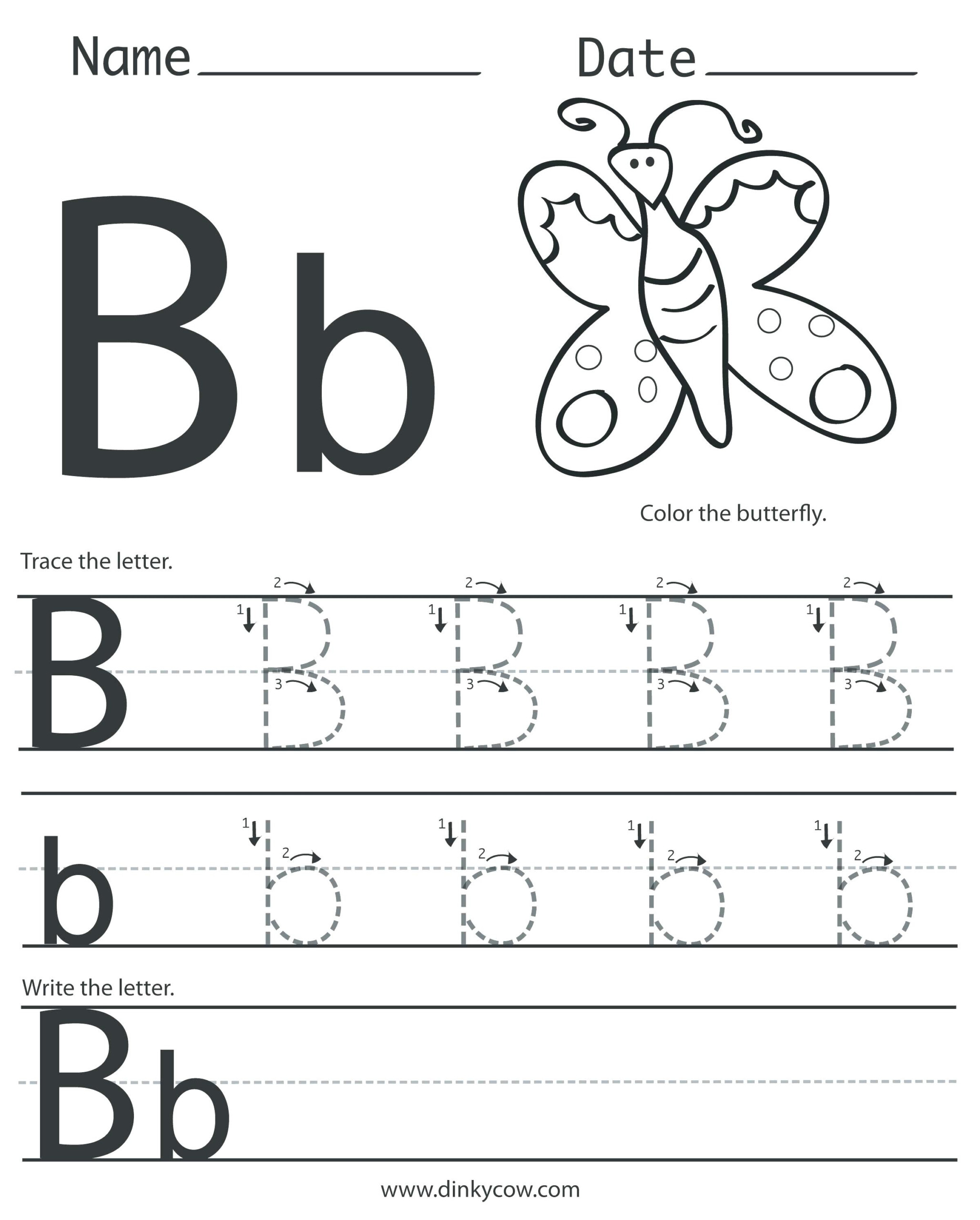 Letter B Tracing Worksheet Preschool - Clover Hatunisi