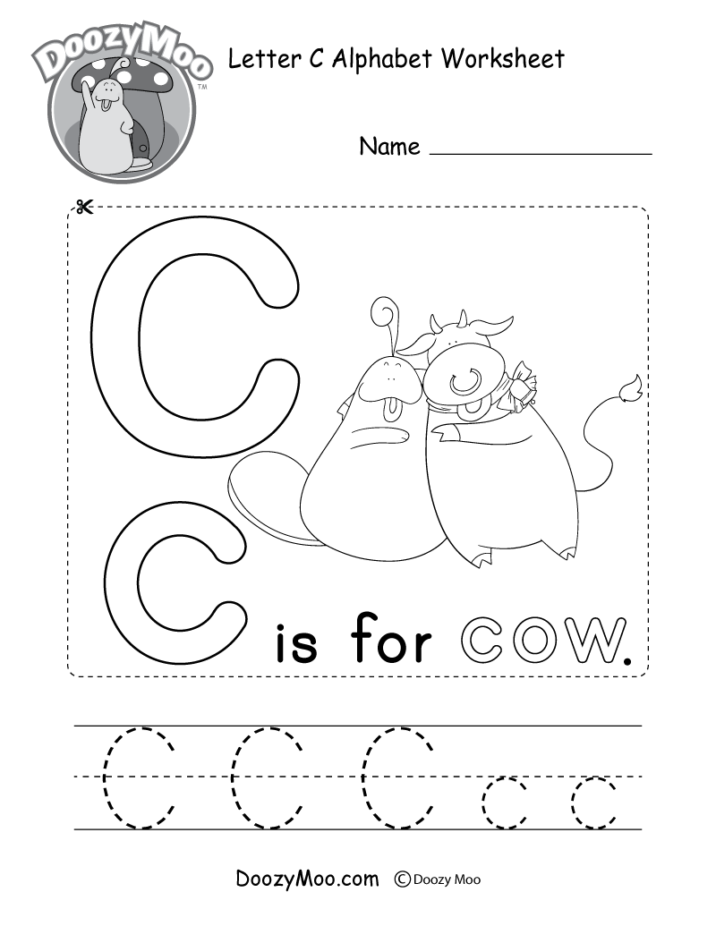 Letter C Alphabet Activity Worksheet - Doozy Moo