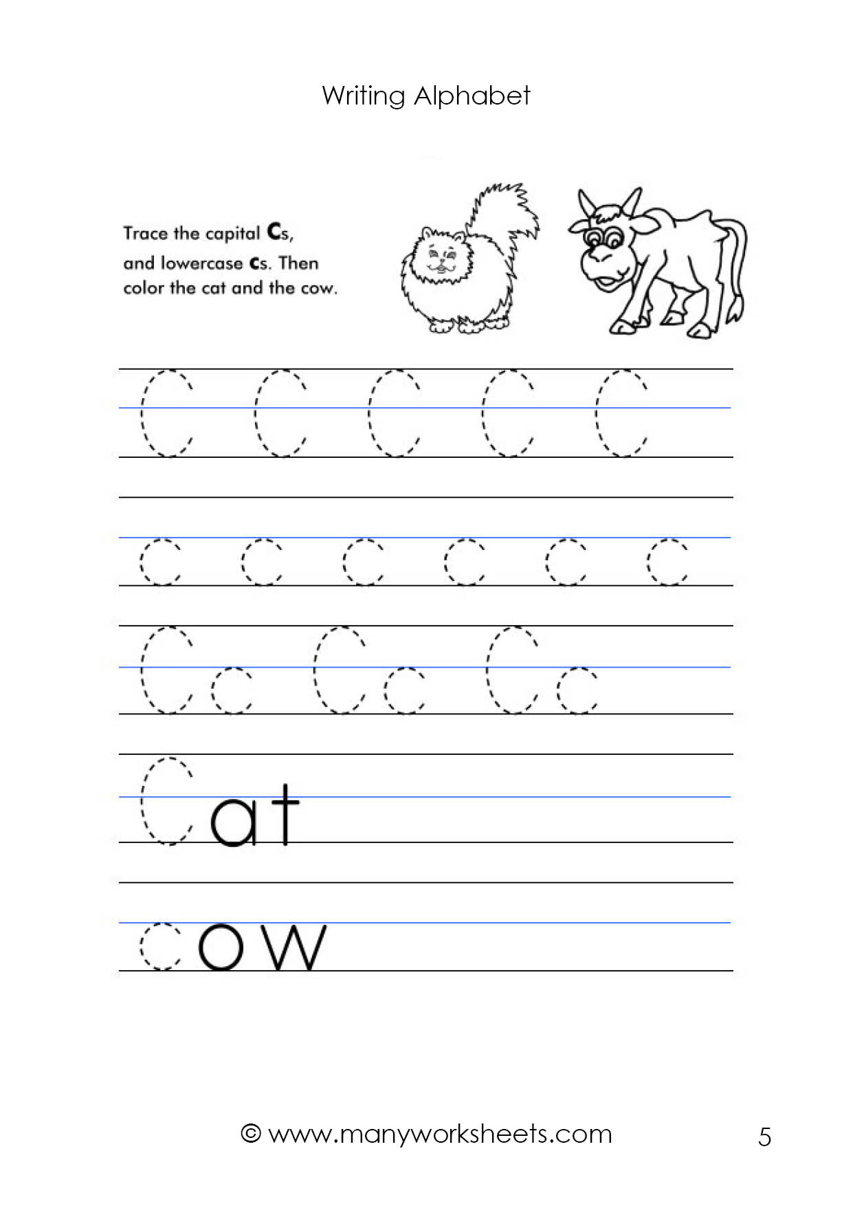 Letter C Worksheet – Tracing And Handwriting