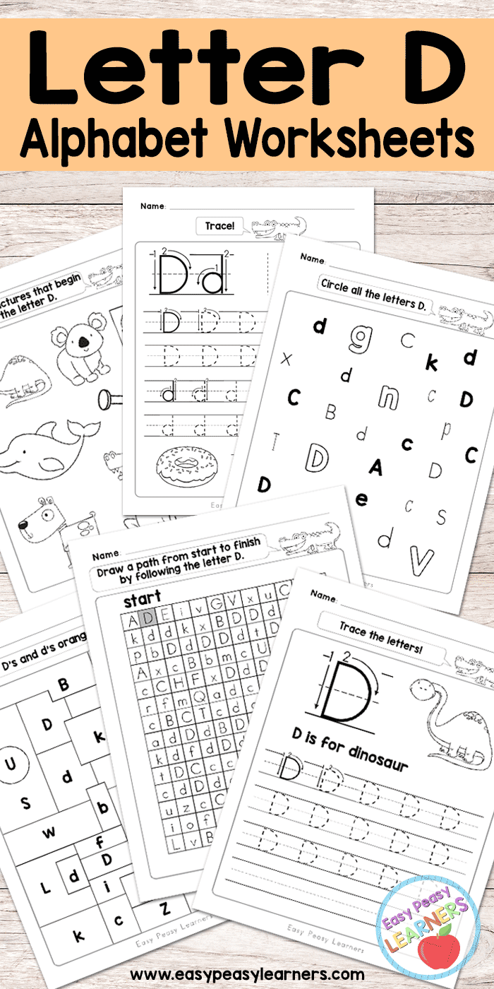 Letter D Worksheets - Alphabet Series - Easy Peasy Learners