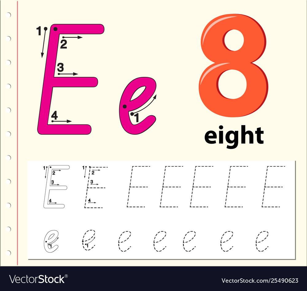 Letter E Tracing Alphabet Worksheets
