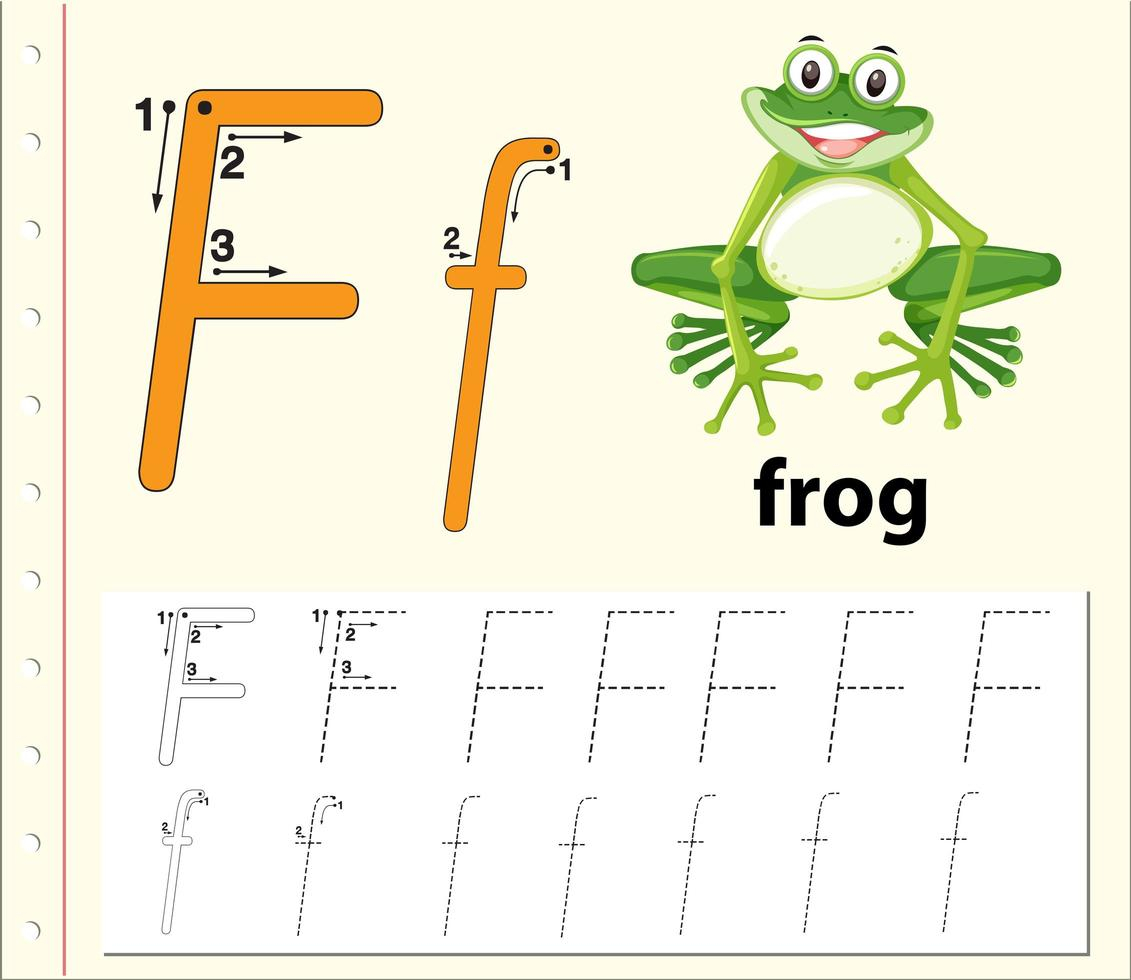 Letter F Tracing Alphabet Worksheets - Download Free Vectors