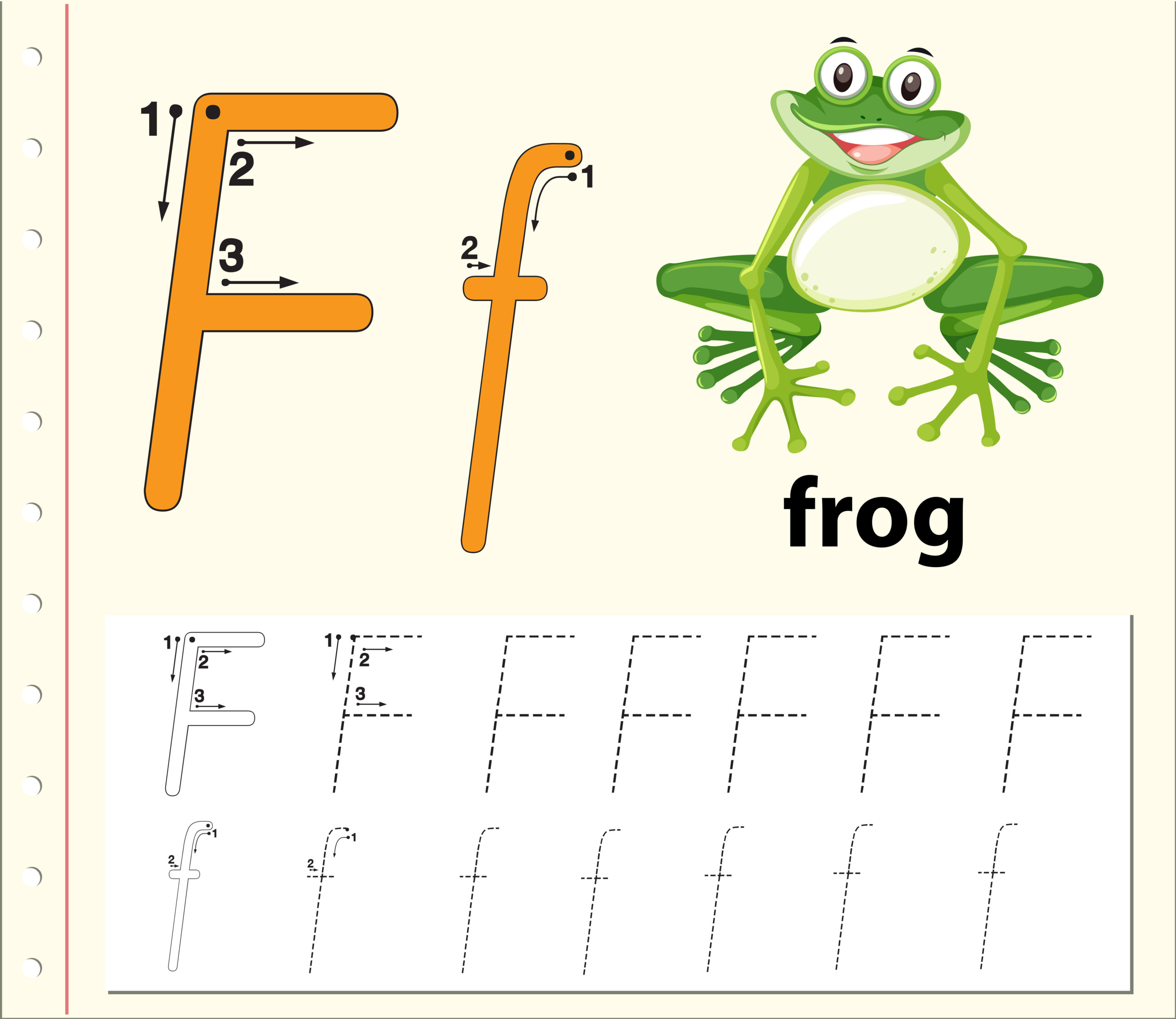 Letter F Tracing Alphabet Worksheets - Download Free Vectors