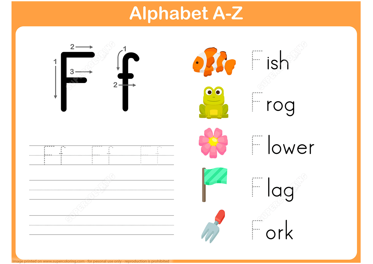 Letter F Tracing Worksheet | Free Printable Puzzle Games