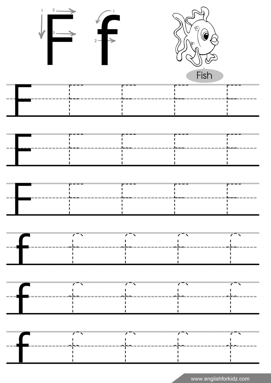 Letter F Worksheets, Flash Cards, Coloring Pages