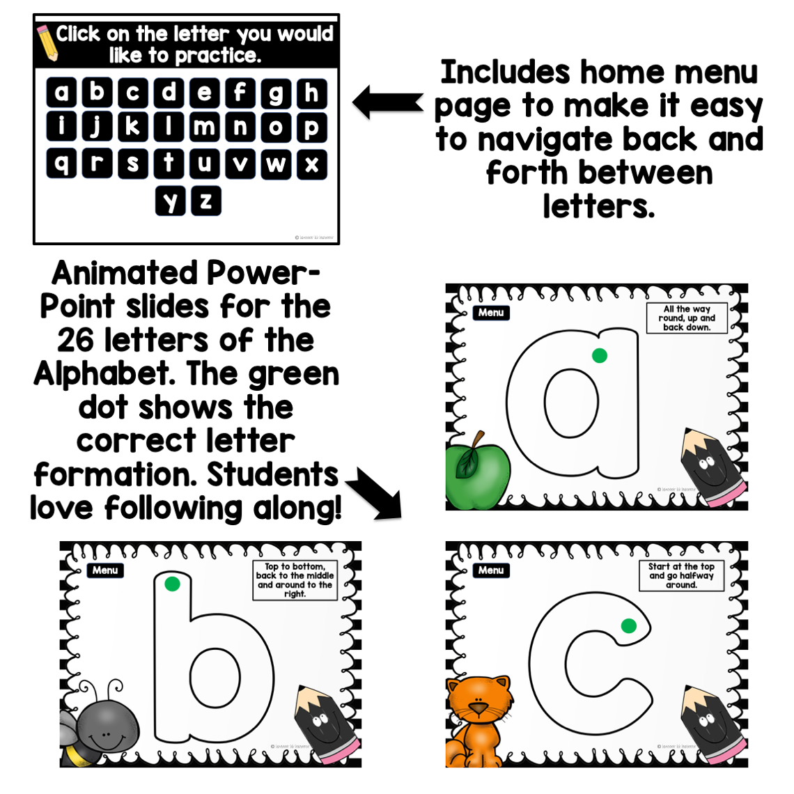 Letter Formation Powerpoint Animations, Posters With Rhymes