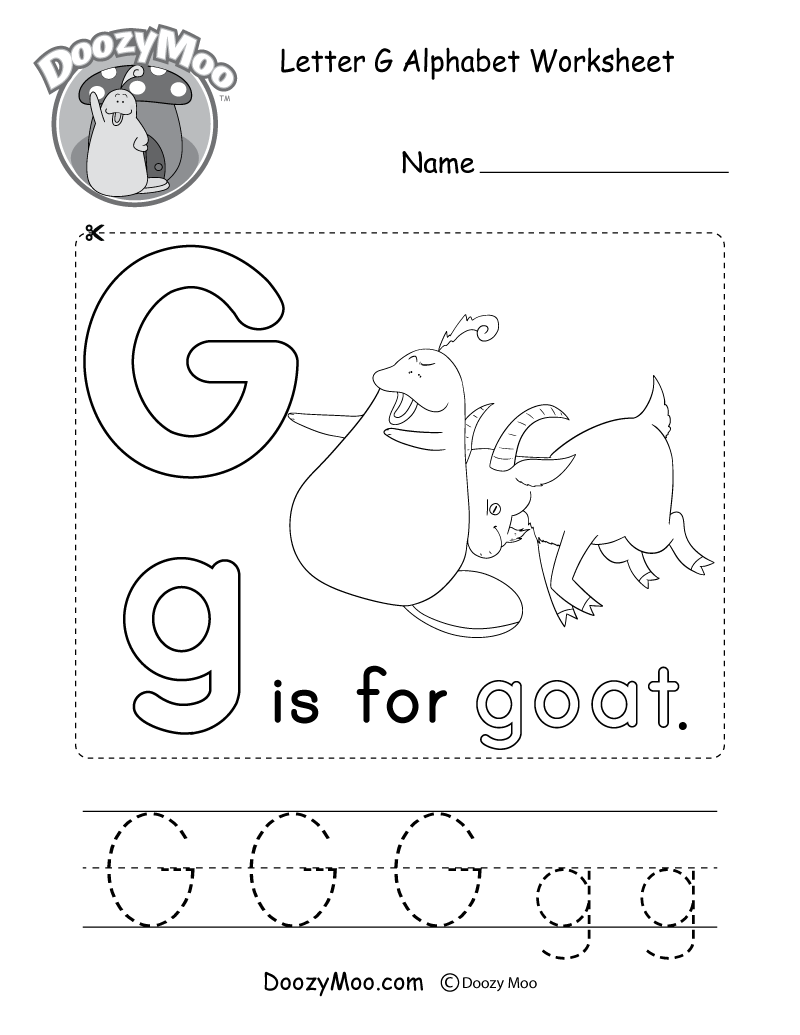 tracing small letter g worksheet letter g