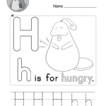 Letter H Alphabet Activity Worksheet - Doozy Moo