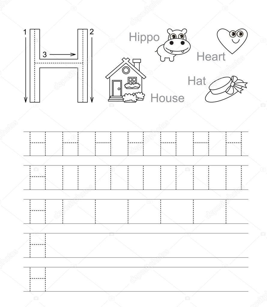 Letter H Tracing Worksheets | Letter H. Learn Handwriting