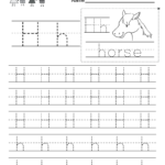 Letter H Writing Practice Worksheet - Free Kindergarten